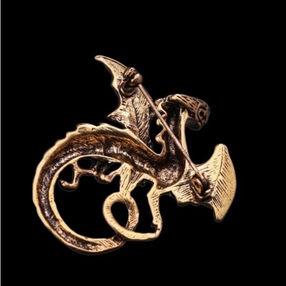Crystal Rhinestone Dragon Suit Lapel Pin Badge for Men Accessories Jewelry - Picture 4 of 9